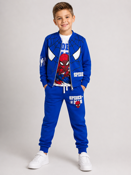 Дитячий спортивний костюм Spider-Man (Людина-павук) 3-в-1 для хлопчика– кофта, реглан та штани, Синій 98-104