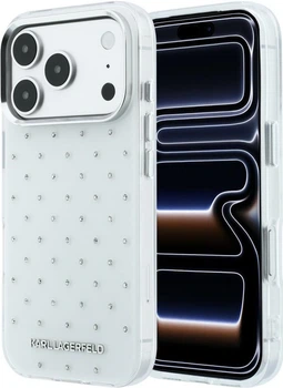 Чехол Karl Lagerfeld IML Rhinestones Allover and Electroplated Logo для Apple iPhone 18 Pro Max / 17 Pro Max White (3666339650629)