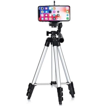 Штатив для камери та телефона телескопічний алюмінієвий Tripod 3120 35–102 см універсальний трипод із тримачем смартфона стійка тримач відеотехніки фотоапарата Чорний
