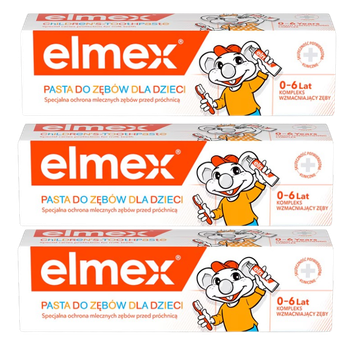 Набір зубних паст Elmex Kids Trio з фтором 3 x 50 мл (8590232000401)