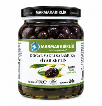 Чорні оливки Marmarabirlik Dogal Yagli Salamura Zeytin 1000г xs-2xs