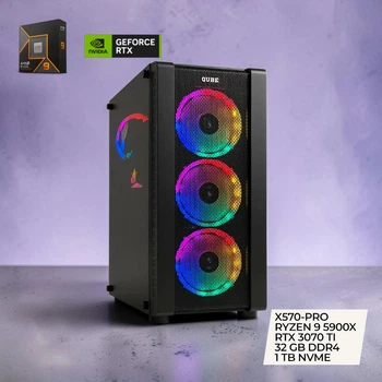 Игровой ПК AMD Ryzen 9 5900X / RTX 3070 TI / 32 GB RAM / 1 TB NVMe / ASUS PRIME AMD X570-PRO / 750W 80+ / WINDOWS 11 PRO