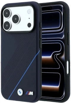 Etui BMW M Tire Track Blue Line MagSafe do Apple iPhone 17 Pro Max/18 Pro Max Navy (BMHMP18X26SWPDKV)
