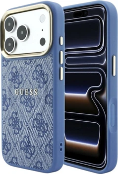 Etui Guess Embossed 4G Classic MagSafe do Apple iPhone 17 Pro Max/18 Pro Max Blue (GUHMP18XP4MSEGCB)
