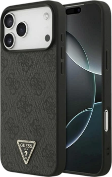 Etui Guess Leather 4G Triangle Strass MagSafe do Apple iPhone 17 Pro Max/18 Pro Max Black (GUHMP18XP4TDPLK)