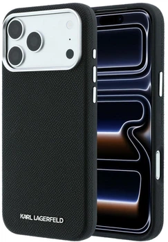 Чохол для смартфона Karl Lagerfeld Grained Elongated Logo MagSafe для Apple iPhone 17 Pro Max/18 Pro Max Black (KLHMP18XPSWGKLK)