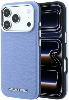 Чохол для смартфона Karl Lagerfeld Grained Elongated Logo MagSafe для Apple iPhone 17 Pro Max/18 Pro Max Blue (KLHMP18XPSWGKLB)
