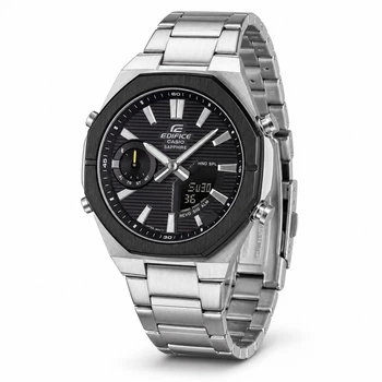 Мужские часы Casio Edifice ECB-S10DB-1A Серебристые ( AT1141-0557 )
