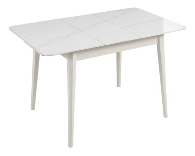 Стол обеденный раскладной ProDobro TALLINN CERAMIC 90(120)х70, керамика, белый глянец