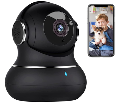 Камера відеоспостереження Litokam 2K 360° для дому, Wi-Fi IP-камера з датчиком руху, нічним баченням, застосунком для телефону