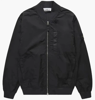 Куртка мужская Stone Island Logo Patch Zip Up Bomber Jacket Black XL Черный 781542629-V0029