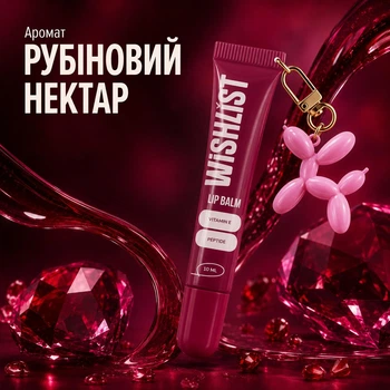 Бальзам блеск для губ ruby nectar Wishlist lip gloss balsam, 10 мл + игрушка-брелок WL-03-205
