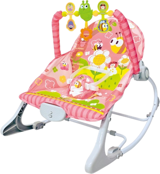 Leżaczek bujaczek Woopie Baby z wibracją Różowy 59288 (5906280659288)