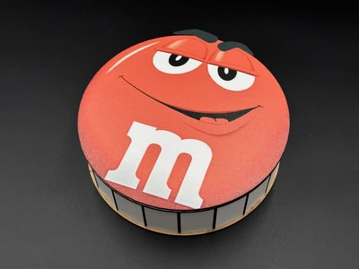 Шкатулка подарочная M&M’s круглая с рисунком из фанеры 20 х 6 см Красный с белым (KF-507)