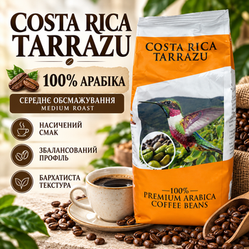 Кофе в зернах Costa Rica Tarrazu 1010 г 100% арабика средней обжарки зерновой кофе с нотами какао красных фруктов цитрусовой кислинкой для эспрессо фильтра турки френч-пресса