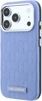 Etui Karl Lagerfeld Grained Mono Resin Logo MagSafe do iPhone 18 Pro Max / 17 Pro Max jasnoniebieskie (KF003214)