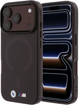 Etui BMW M IML Frosted Metal Logo & Trims MagSafe do iPhone 18 Pro / 17 Pro bordowe (BMW001268)