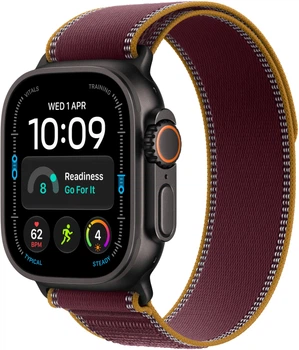 Смарт-часы Apple Watch Ultra 4 GPS + Cellular 49mm Black Titanium Case with Burgundy Trail Loop - S/M (MJC34QI/A)