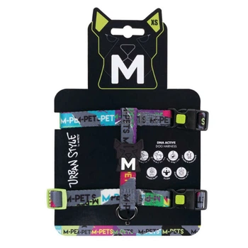 M-Pets Urban Style DNA Active Dog Harness - Анатомічна H-подібна шлея в міському стилі для собак дрібного, середнього та великого розміру XS / 25-36x31-44 см (6953182772897)