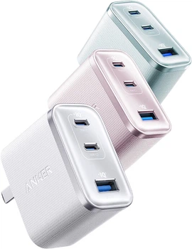 Зарядное устройство ANKER 70 Вт GaN, Type-C 65 Вт, PD 45 Вт, для iPhone 17/16, черное