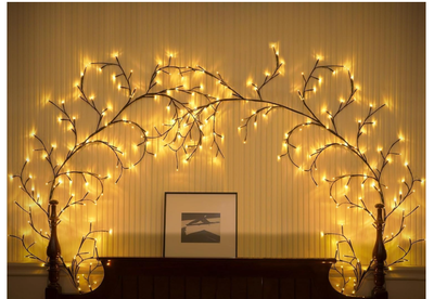 Гирлянда Ciskotu Willow Vine 144 LED с вилкой, светодиодная гирлянда-лоза в виде дерева, декоративная подсветка для комнаты