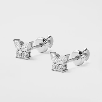 Сережки LUNET у білому золоті, з діамантами 348981121