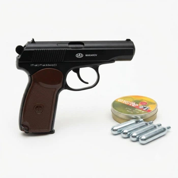 Пневматический пистолет SAS Makarov 4,5 мм Pellet + 500 пуль и 4 балона СО2