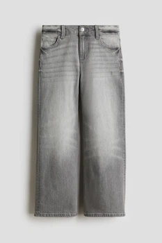 Джинси кльош Baggy Bootcut для дівчинки H&M сірий 152 бавовна з еластаном