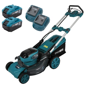 Акумуляторна самохідна газонокосарка PROFI-TEC EasyMow 51 Pro (40 В (2×20 В), безщітковий двигун, мульчування, ширина 510 мм, висота 30 - 80 мм, травозбірник 50 л) 2×PT2080EP (8.0 Аг), ЗП QBCD20/4 quick *2шт, коробка, Функція Мульчування (008524)