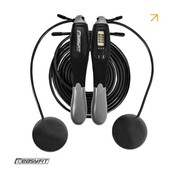 Скакалка со счетчиком EasyFit TwinRope EF-1909-GY беспроводная 2.8 м Черно-серая
