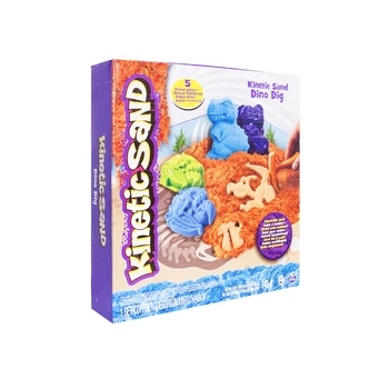 Песок для детского творчества Kinetic Sand Dino набор для лепки с формочками и аксессуарами для раскопок голубой и коричневый