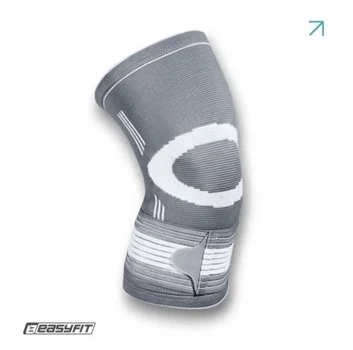 Бандаж на колено EasyFit размер M серый с силиконовым кольцом и фиксирующей лентой