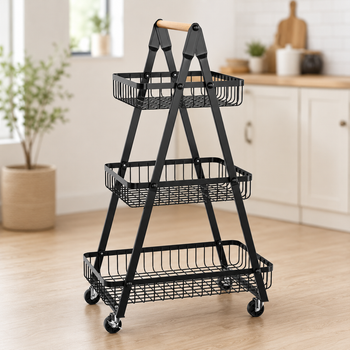 Трехуровневая Корзинка-Тележка на колесиках (Multi-function mobile cart 3-layer)