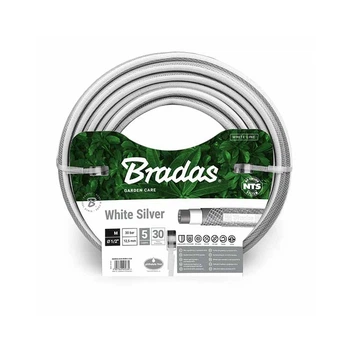 Шланг для поливу 1/2" - 50м має 5 шарів Bradas NTS WHITE SILVER для саду городу теплиць дому A100977