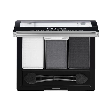 Тіні для повік компактні Bless Beauty Trio Fusion Eyeshadows №04 Білий М+Сірий М+Чорний М, 3x1,3 г