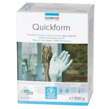 Альгінатна маса для створення зліпків Glorex Quickform 500 г швидкотвердіюча для рук та об’ємних форм (SKU-470)