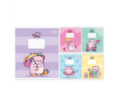 Зошит 18 аркушів клітинка YES Pembe the cat №769090