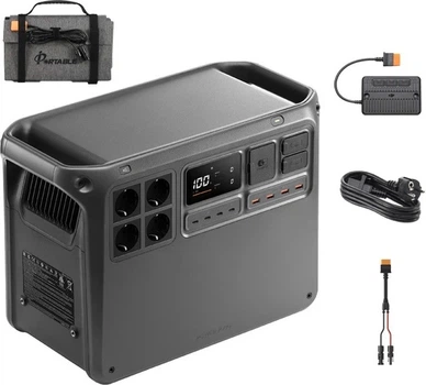 Зарядна станція DJI Power 2000 / 3000 Вт / 2048 Вт⋅год / LiFePO4 + сонячна панель 100W (Power 2000+100W)