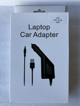 Автомобильное зарядное устройство для ноутбука LENOVO 20v 4.5a usb pin