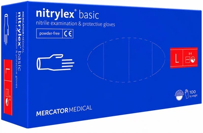 Перчатки нитриловые нитрилекс NITRYLEX уп./100 шт. nitrilex базик медицины,косметологии,тату размер L
