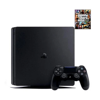 Консоль Sony PlayStation 4 SLIM 500GB Black обслуженая + Геймпад беспроводной DualShock 4 + Grand Theft Auto V + гарантия Б/У
