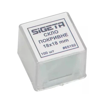 Аксесуар до мікроскопів Sigeta Покривне скло 18x18 мм (100 шт) (65192)
