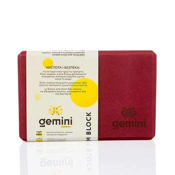 Блок для йоги Gemini Eva Pro GBK-1010 кирпич для йоги Бордовый