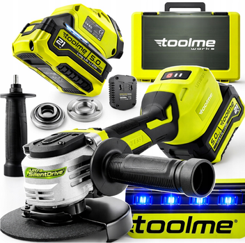 Болгарка (угловая шлифмашина) аккумуляторная 125мм 1400Вт Toolme