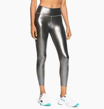 Лосины унисекс Nike W One Tgt 7/8 Icnclsh Shm S Серебряный CU6030-010