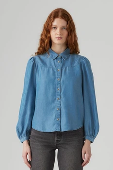 Женская джинсовая рубашка Levi's 42(S) Голубой джинс (156541)