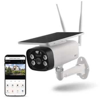 Умная IP-камера Emos H4056 GoSmart внешняя с Wi-Fi, солнечной панелью и аккумулятором, белая
