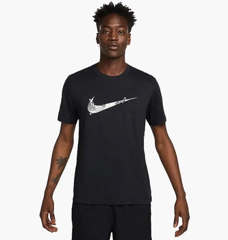 Футболка чоловіча Nike Playera De Correr Dri-Fit 2XL Чорний HJ3658-010