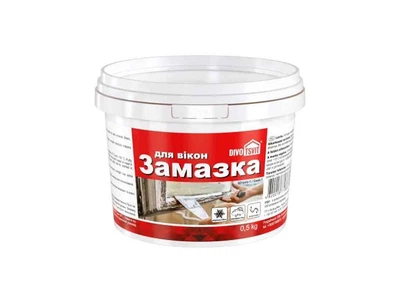 Замазка віконна ДИВОЦВІТ 500г бежева Штрих-1 (банка)