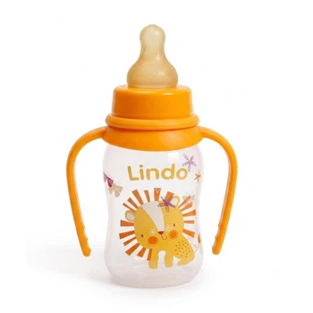 Пляшечка для годування з латексною соскою Lindo Li 166 125 мл Жовтий shop (4826721001661)